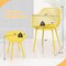 Costway 3 Piece Patio Bistro Set All Weather Heavy Duty Table and Chairs Set of 2 Black/Yellow